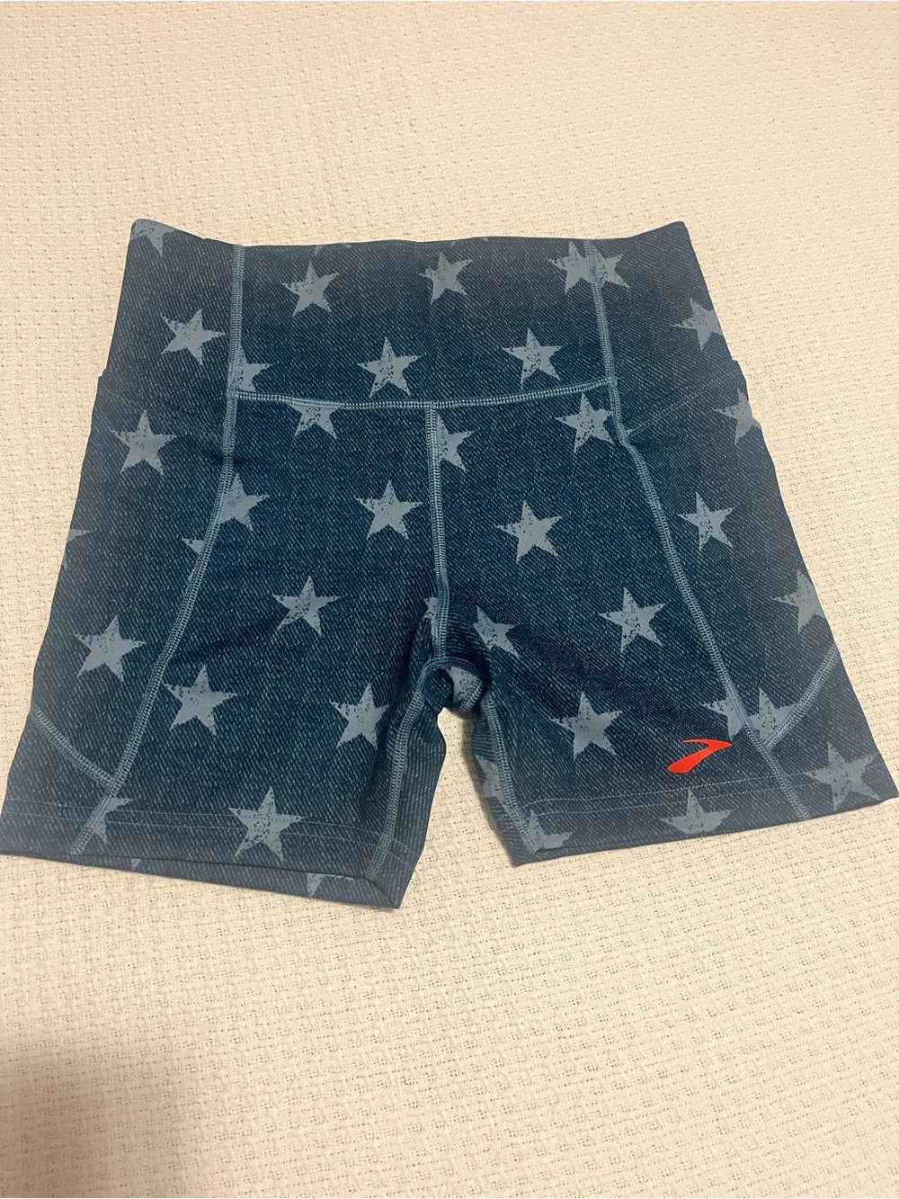Brooks Navy Star-Print Performance Shorts